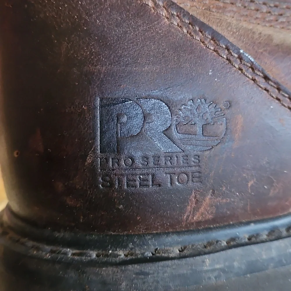 TIMBERLAND PRO SERIES Men's Brown Leather Work Boots - 10.5